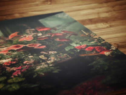 Victorian Greenhouse Art, Dark Botanical Print, Gothic Garden Floral Decor, Moody Cottagecore Wall Art, Vintage Plant Room Still Life Poster