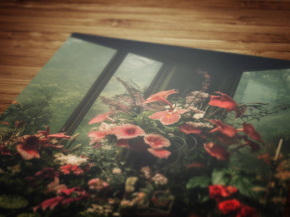 Victorian Greenhouse Art, Dark Botanical Print, Gothic Garden Floral Decor, Moody Cottagecore Wall Art, Vintage Plant Room Still Life Poster