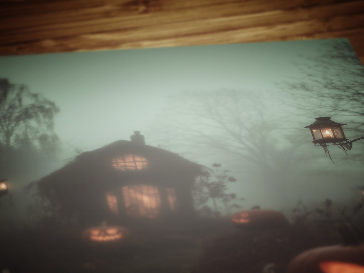 Spooky Jack-O’-Lantern Halloween Wall Art, Haunted Cottagecore Autumn Wall Decor, Dark Academia Prints, Whimsigoth Witchy House Poster