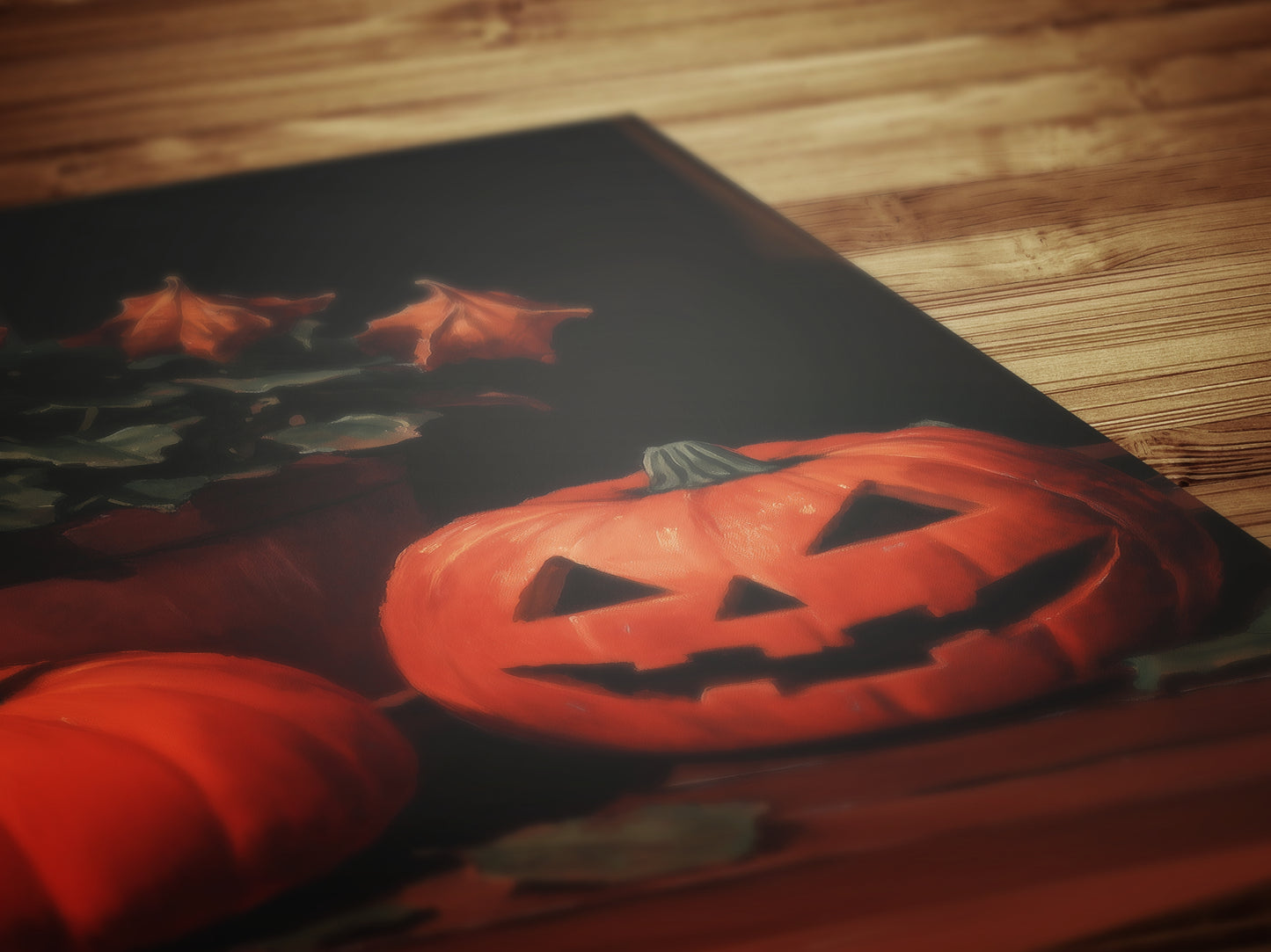 Pumpkin Jack O Lantern Halloween Wall Art Print, Cozy Cottagecore Autumn Decor, Witchy Spooky Vibes Poster, Whimsigoth Decor Prints