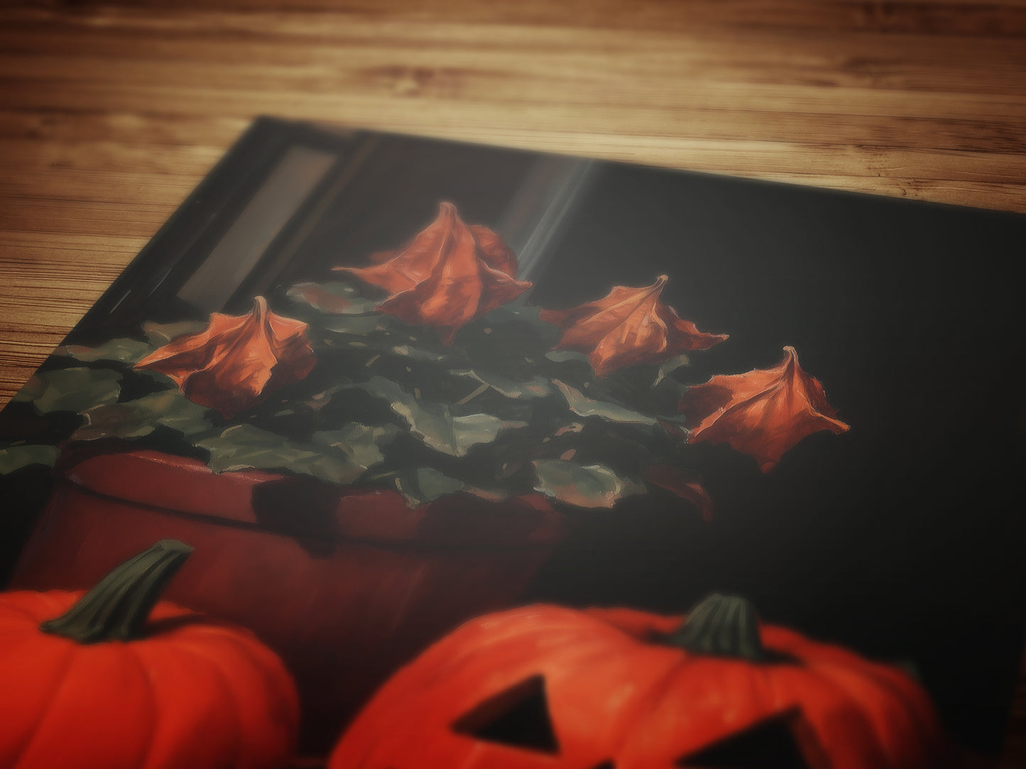 Pumpkin Jack O Lantern Halloween Wall Art Print, Cozy Cottagecore Autumn Decor, Witchy Spooky Vibes Poster, Whimsigoth Decor Prints