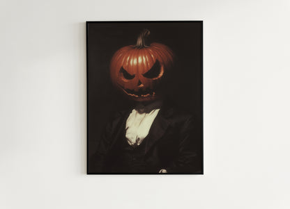 Pumpkin Man Poster, Halloween Gift, Dark Academia Wall Art, Art Poster Print, Gothic Occult Poster, Witchcraft, Gothic Home Decor