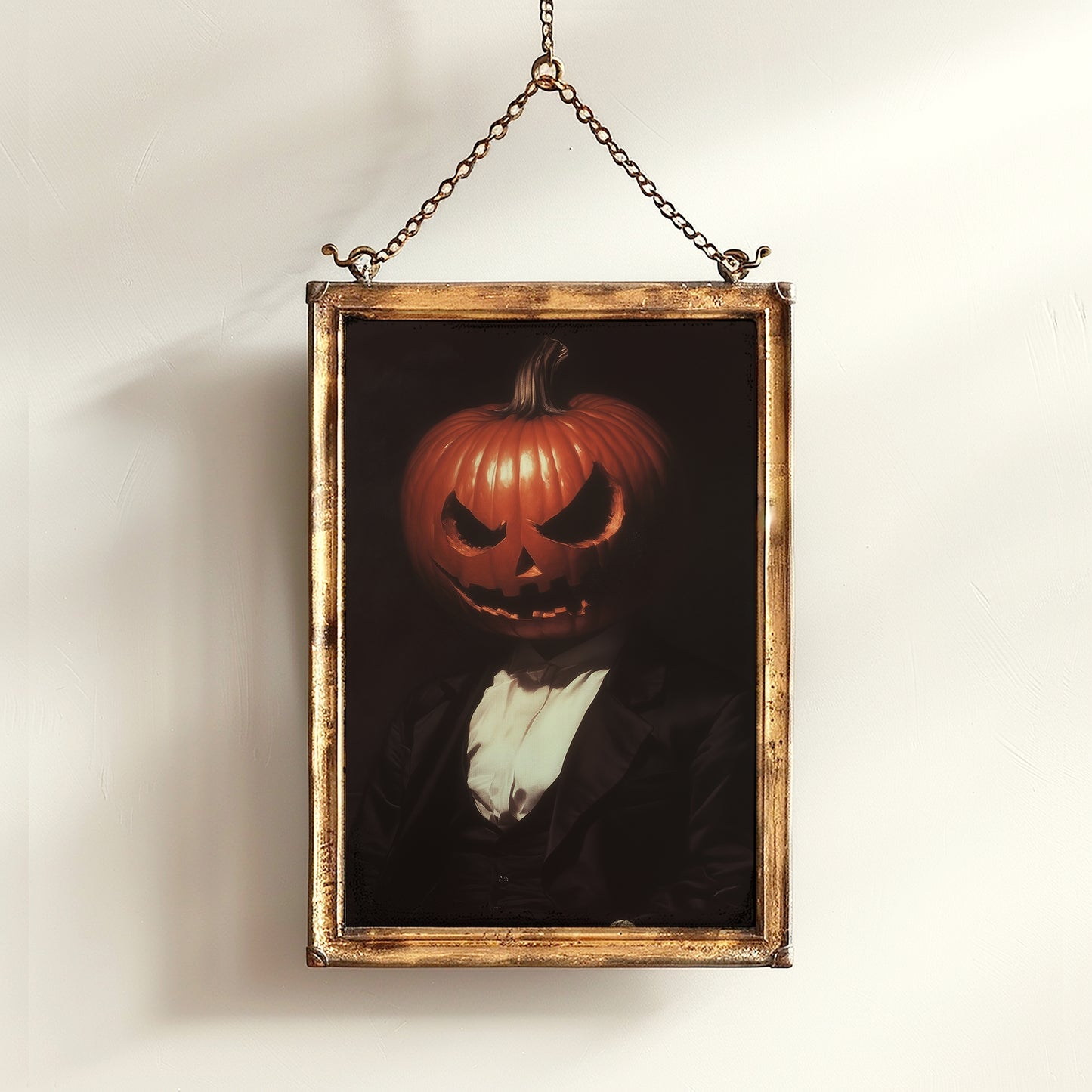 Pumpkin Man Poster, Halloween Gift, Dark Academia Wall Art, Art Poster Print, Gothic Occult Poster, Witchcraft, Gothic Home Decor
