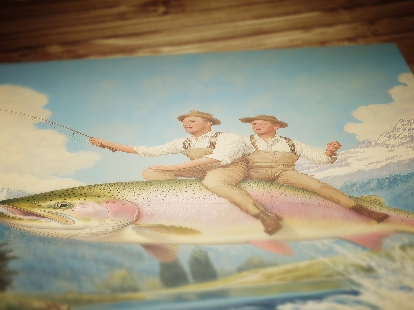 Carpe Diem, Surreal Fishing Art, Quirky Dark Humor Illustration, Funny Meme Wall Art, Cottagecore Room Decor, Whimsigoth Animal Lover Gift