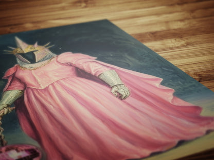 Whimsigoth Pink Witch King Wall Art Print, Gothic Fantasy Renfaire Poster, LOTR Fanart Halloween Decor, Dark Academia Witchy Decor