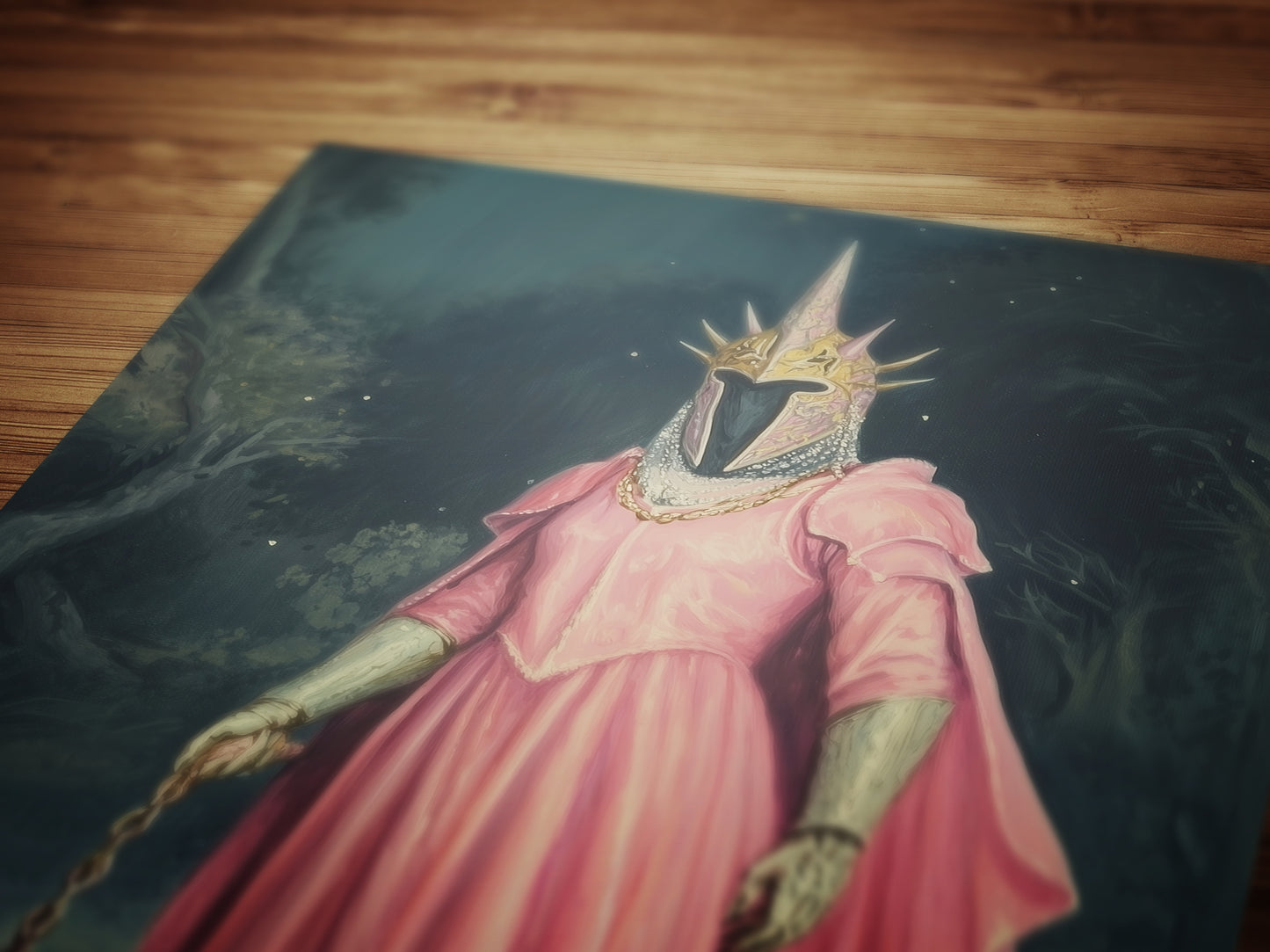 Whimsigoth Pink Witch King Wall Art Print, Gothic Fantasy Renfaire Poster, LOTR Fanart Halloween Decor, Dark Academia Witchy Decor