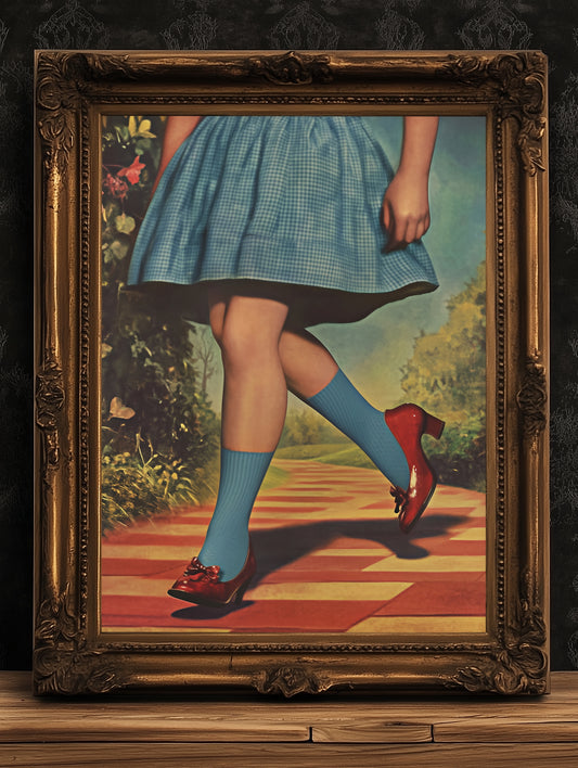 Vintage Wizard of Oz Dorothy Wall Art Print, Ruby Slippers, Classic Hollywood film print, Retro Wizard Of Oz Poster