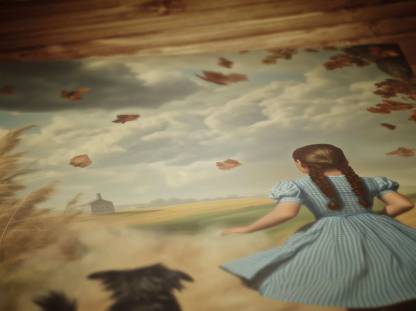 It's A Twister Poster, Wizard of Oz Wall Art Print, Dorothy and Toto Running Through Fields, Stormy Kansas Sky, Wizard Of Oz Gifts