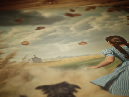 It's A Twister Poster, Wizard of Oz Wall Art Print, Dorothy and Toto Running Through Fields, Stormy Kansas Sky, Wizard Of Oz Gifts