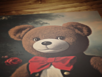 Vintage Nursery Toy Teddy Bear Sketch, Gender Neutral Wall Art Printable, Vintage Illustration, Baby Room Decor