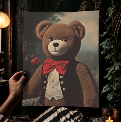 Vintage Nursery Toy Teddy Bear Sketch, Gender Neutral Wall Art Printable, Vintage Illustration, Baby Room Decor