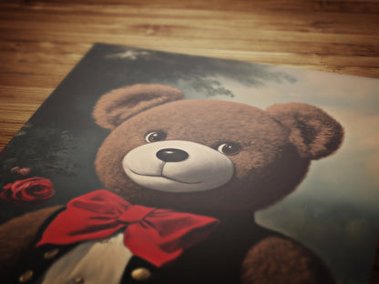 Vintage Nursery Toy Teddy Bear Sketch, Gender Neutral Wall Art Printable, Vintage Illustration, Baby Room Decor