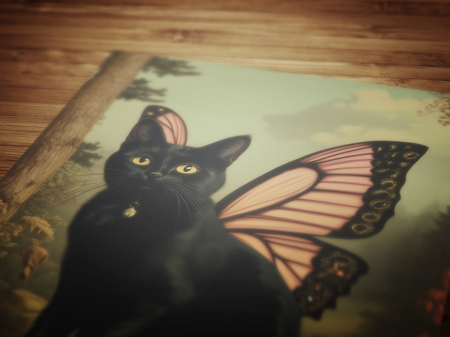 Catterfly, Whimsical Black Cat Fairy Wall Art, Cat Lovers Gift, Vintage Victorian Gothic Poster Prints, Cute Weird items Dark Academia Decor