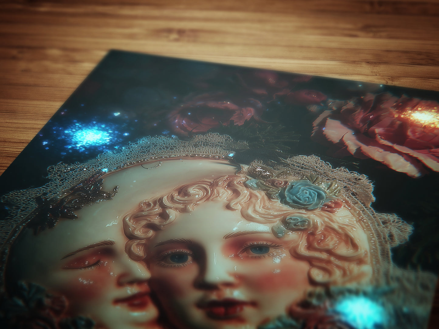 Whimsical Sun And Crescent Moon Print, 90s Whimsigoth Decor, Celestial Magical Home Decor, Sun Moon Poster, Cosy Witchy Print