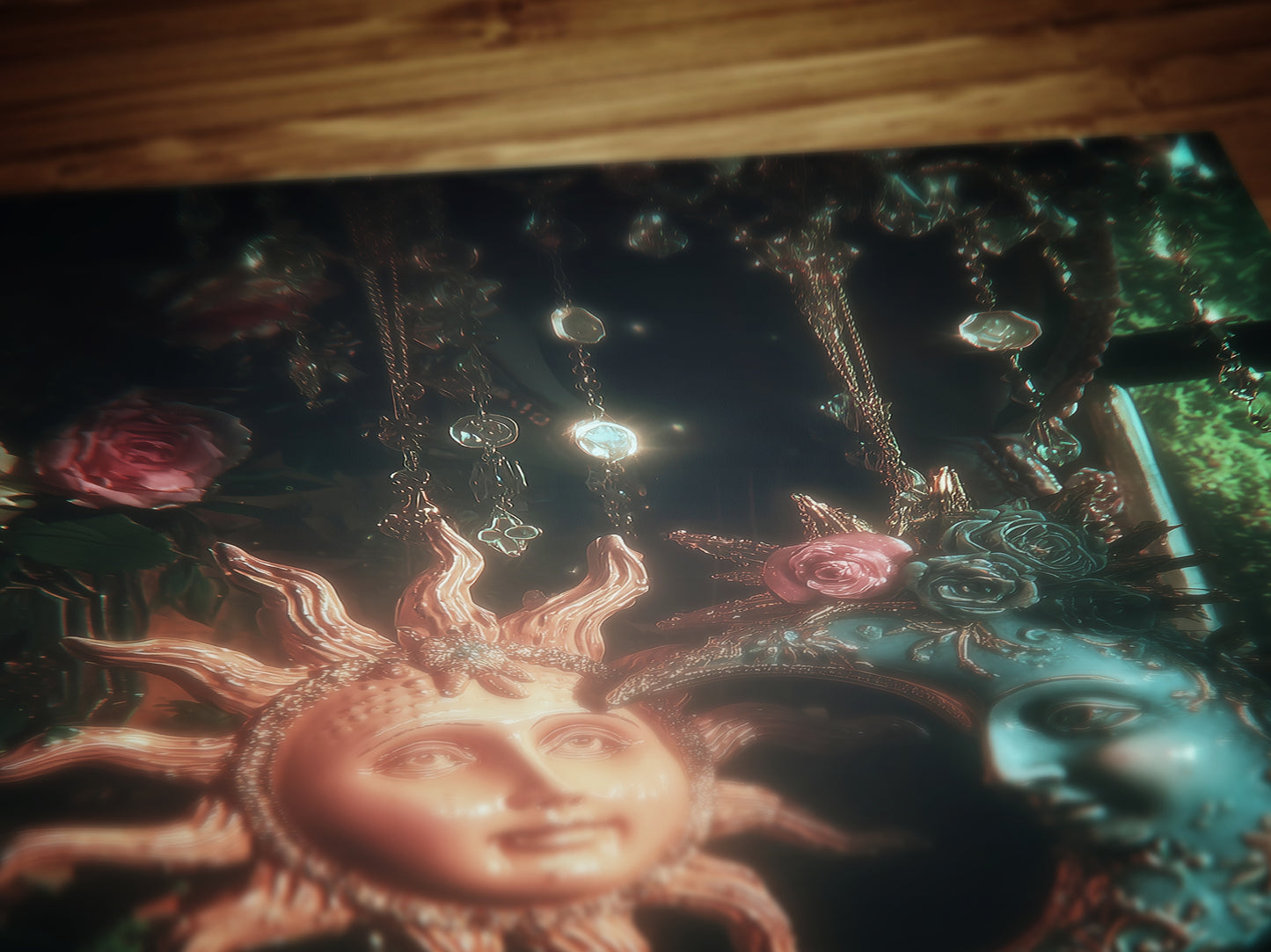 Whimsical Sun And Moon Print, 90s Whimsigoth Decor, Celestial Magical Home Decor, Sun Moon Poster, Cosy Witchy Print