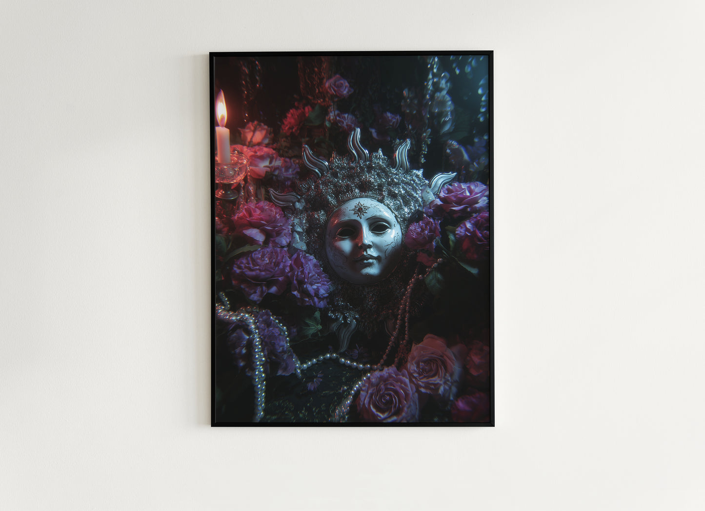 Dark Whimsical Sun Art Print, 90s Whimsigoth Decor, Celestial Magical Home Decor, Sun & Moon Poster, Cosy Witchy Print