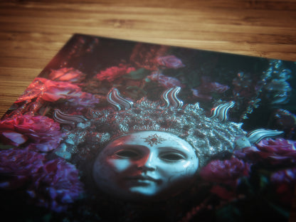 Dark Whimsical Sun Art Print, 90s Whimsigoth Decor, Celestial Magical Home Decor, Sun & Moon Poster, Cosy Witchy Print