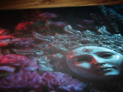 Dark Whimsical Sun Art Print, 90s Whimsigoth Decor, Celestial Magical Home Decor, Sun & Moon Poster, Cosy Witchy Print