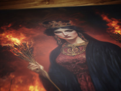 Hecate Greek Mythology Poster, Triple Moon Greek Goddess Print, Whimsigoth Decor Hekate Goddess Wall art, Witchy Dark Academia Print