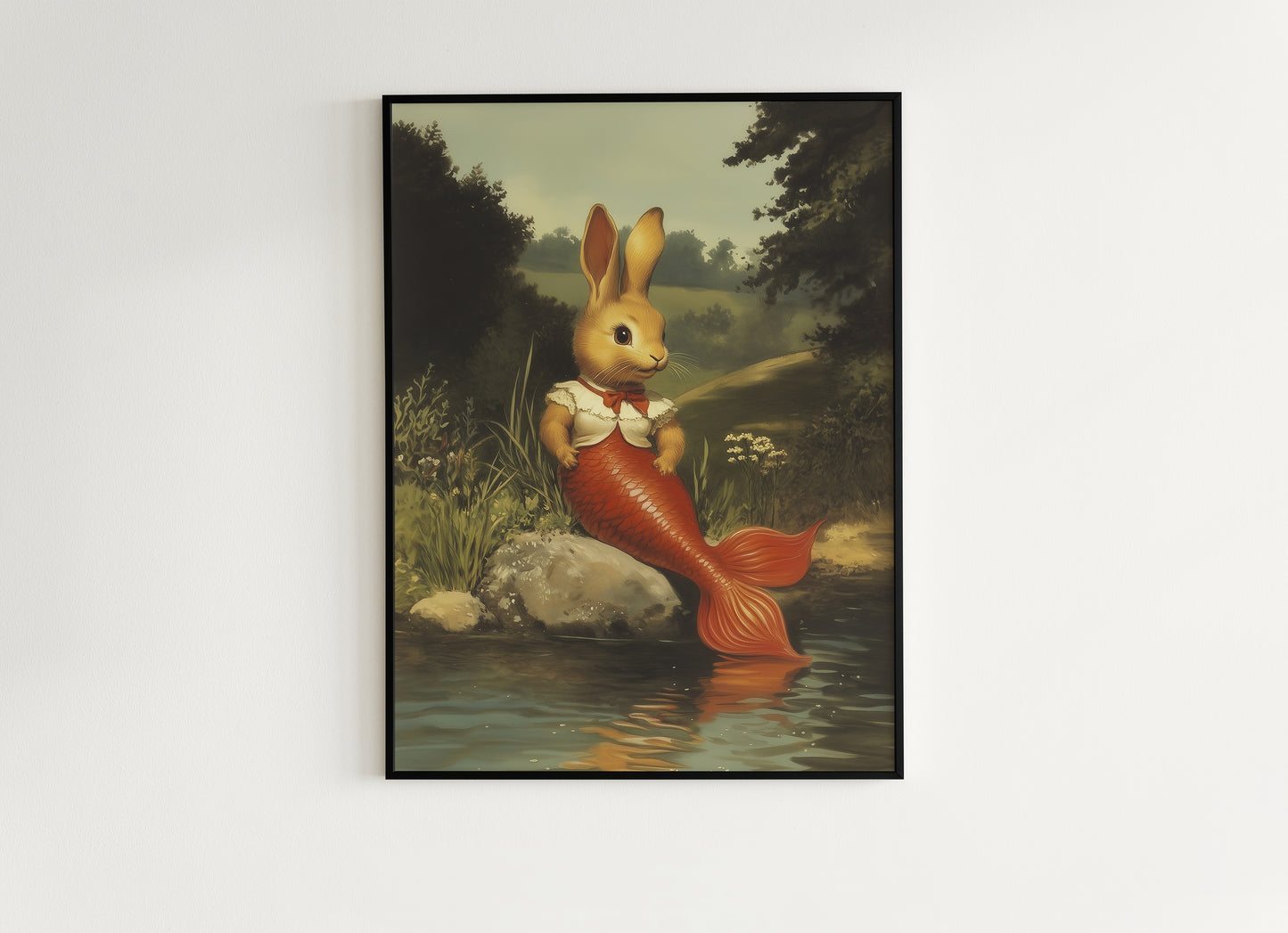 Bunny Mermaid Wall Art