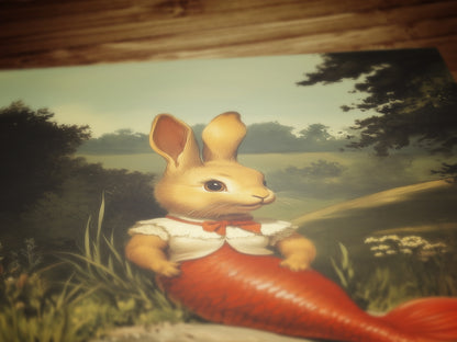 Bunny Mermaid Wall Art