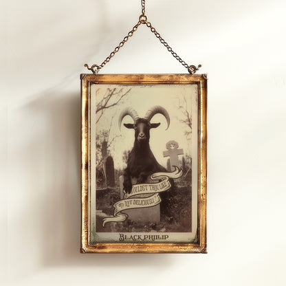 Black Phillip Wall Art, Black Goat Print, Occult Art, Dark Moody Prints, Cottagecore, Witchy Room Decor, Wiccan, Goth Art, Gothic Gift
