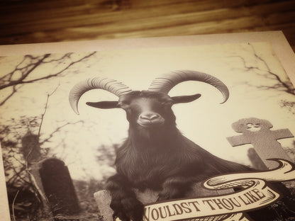 Black Phillip Wall Art, Black Goat Print, Occult Art, Dark Moody Prints, Cottagecore, Witchy Room Decor, Wiccan, Goth Art, Gothic Gift