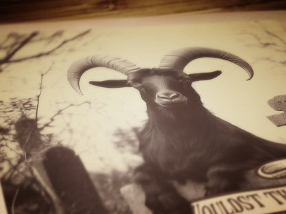 Black Phillip Wall Art, Black Goat Print, Occult Art, Dark Moody Prints, Cottagecore, Witchy Room Decor, Wiccan, Goth Art, Gothic Gift