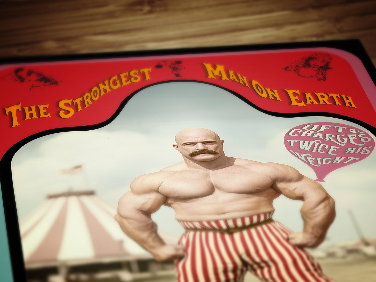 Vintage Circus Strongman, Victorian Circus Wall Art, Circus Sideshow, Freakshow, Oddities, Sideshow Print, Carnival Poster, Dark Academia