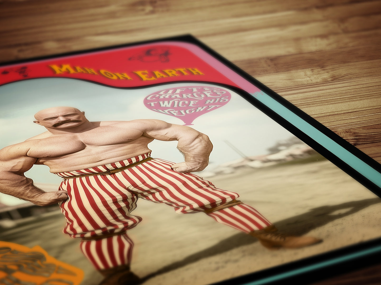 Vintage Circus Strongman, Victorian Circus Wall Art, Circus Sideshow, Freakshow, Oddities, Sideshow Print, Carnival Poster, Dark Academia