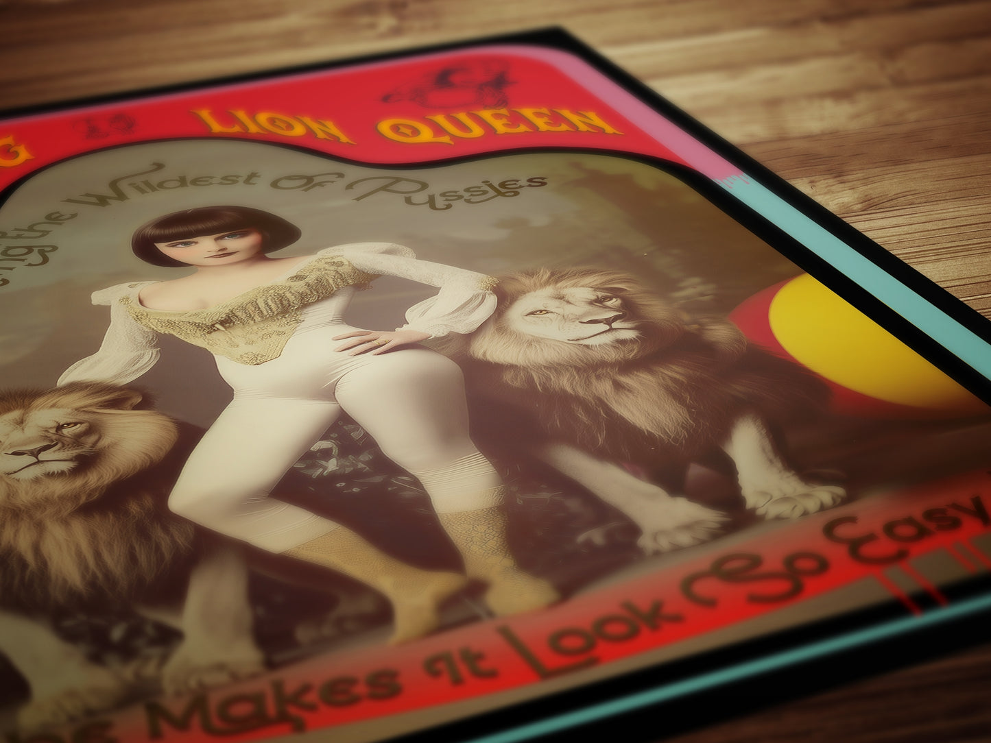 The Lion Tamer, Victorian Circus Wall Art, Circus Sideshow Cabinet Card, Freakshow, Oddities, Sideshow Print, Carnival Poster, Dark Academia