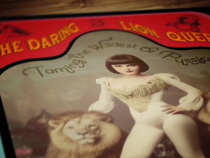 The Lion Tamer, Victorian Circus Wall Art, Circus Sideshow Cabinet Card, Freakshow, Oddities, Sideshow Print, Carnival Poster, Dark Academia