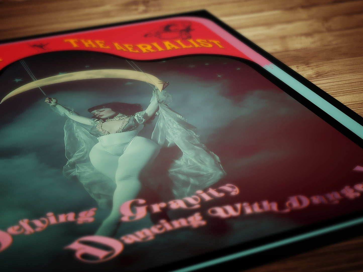 Trapeze Aerialist Vintage Circus Wall Art, Circus Retro Cabinet Card, Freakshow, Sideshow Print, Oddities & Curiosities, Retro Holiday Gift