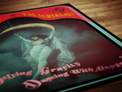 Trapeze Aerialist Vintage Circus Wall Art, Circus Retro Cabinet Card, Freakshow, Sideshow Print, Oddities & Curiosities, Retro Holiday Gift