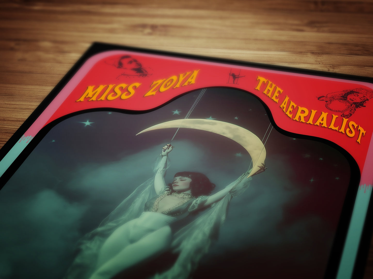 Trapeze Aerialist Vintage Circus Wall Art, Circus Retro Cabinet Card, Freakshow, Sideshow Print, Oddities & Curiosities, Retro Holiday Gift