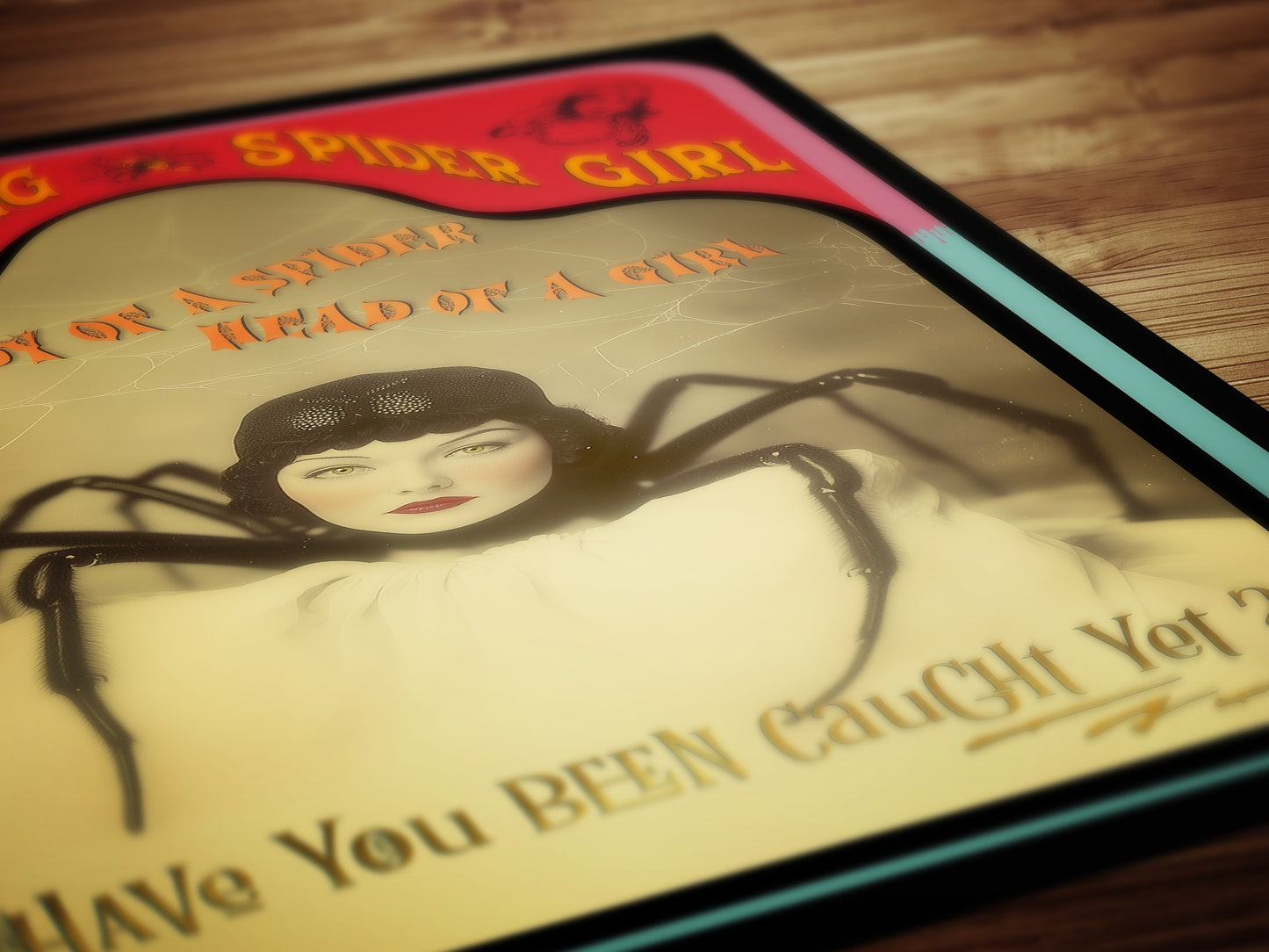 The Amazing Spidora, Spider Girl, Vintage Circus Wall Art, Retro Cabinet Card, Freakshow, Sideshow Print, Oddities & Curiosities Poster