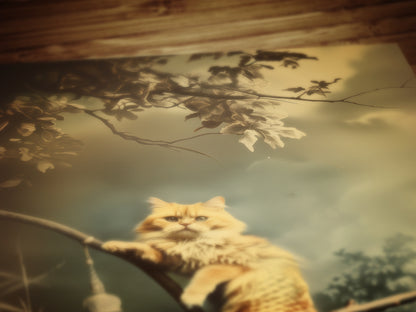 The Cat Mermaid, The Rare Catfish, Purrmaid Print, Vintage Victorian Gothic photograph, Cute Weird items Gift Wall Art, Dark Academia Decor