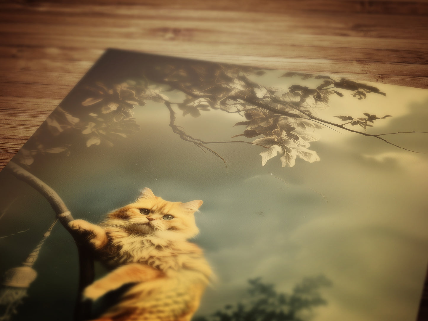 The Cat Mermaid, The Rare Catfish, Purrmaid Print, Vintage Victorian Gothic photograph, Cute Weird items Gift Wall Art, Dark Academia Decor