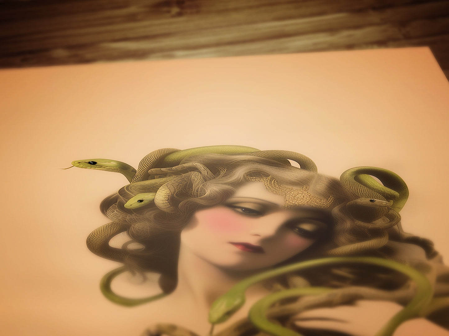 Medusa Art Print, Gothic Wall Art Decor, Goth Sepia Dark Academia, Greek Mythology Poster, Whimsigoth Cottagecore Wall Hanging