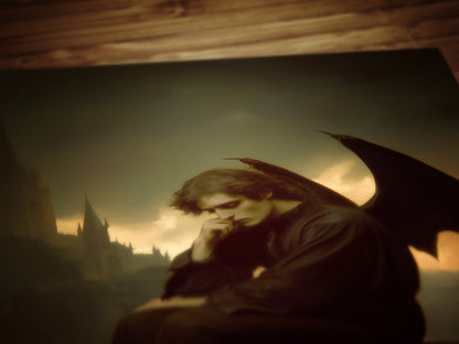 The Fallen Angel, Gothic Moody Vintage Poster, Art Poster Print, Dark Academia, Gothic Home Decor, Victorian Art, Witchy Decor