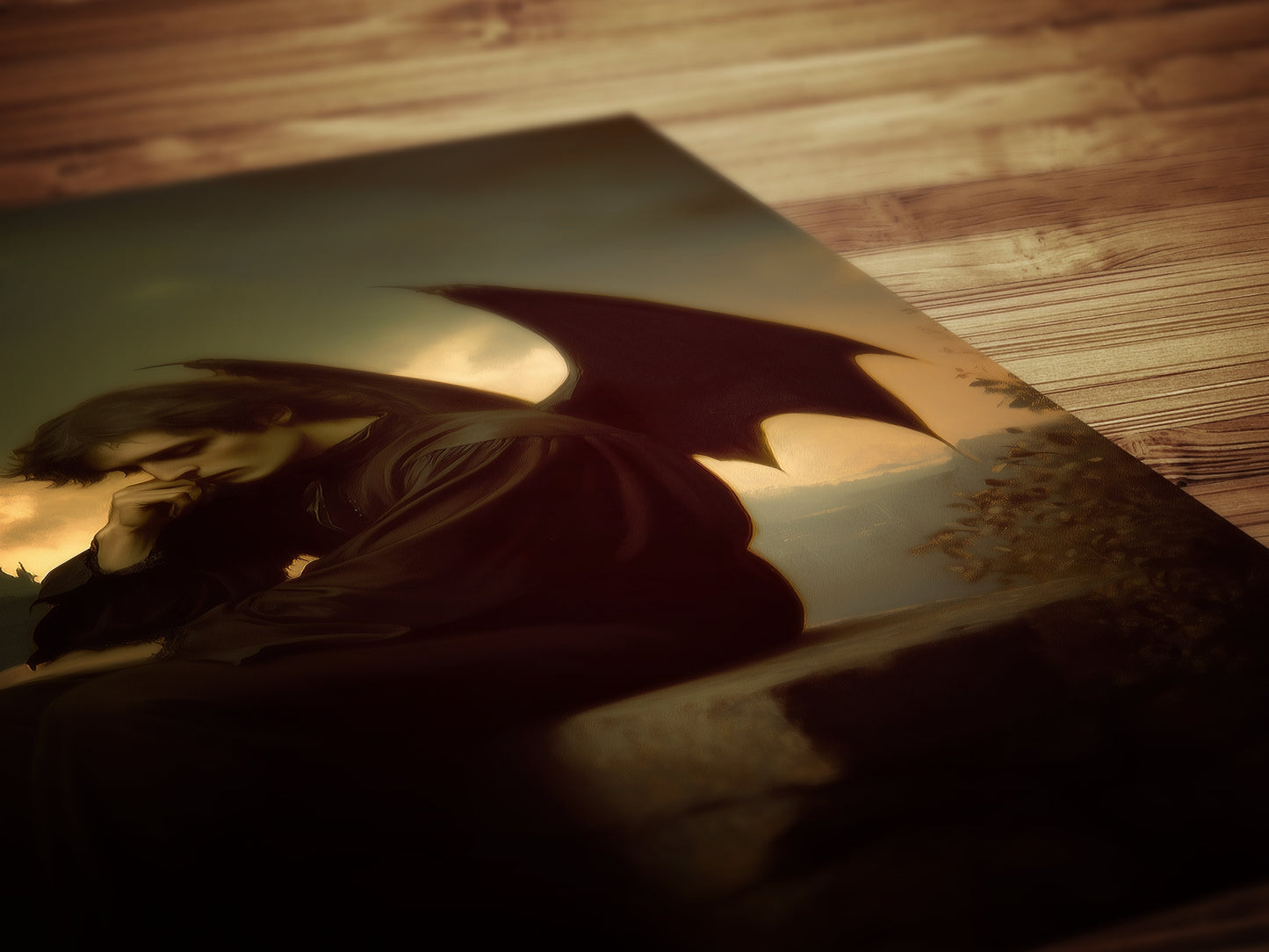 The Fallen Angel, Gothic Moody Vintage Poster, Art Poster Print, Dark Academia, Gothic Home Decor, Victorian Art, Witchy Decor