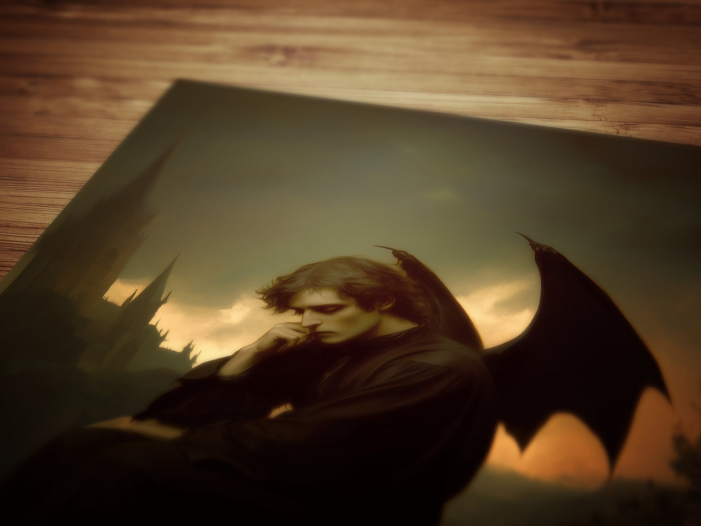 The Fallen Angel, Gothic Moody Vintage Poster, Art Poster Print, Dark Academia, Gothic Home Decor, Victorian Art, Witchy Decor