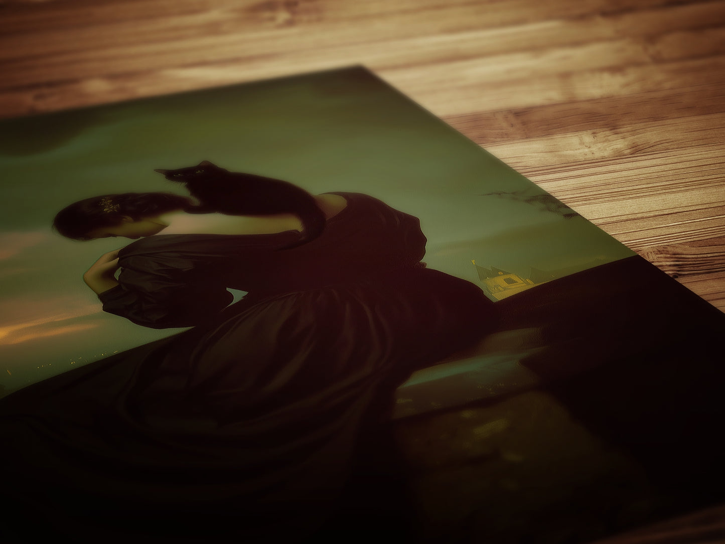 Gothic Lady and her Cat, Moody Vintage Poster, Art Poster Print, Dark Academia Home Decor, Victorian Art, Witchy Decor, Cat Lover Gift