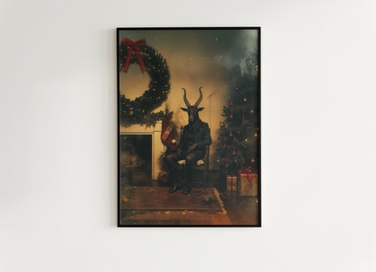Vintage Dark Christmas Poster Black Phillip Wall Art Decor