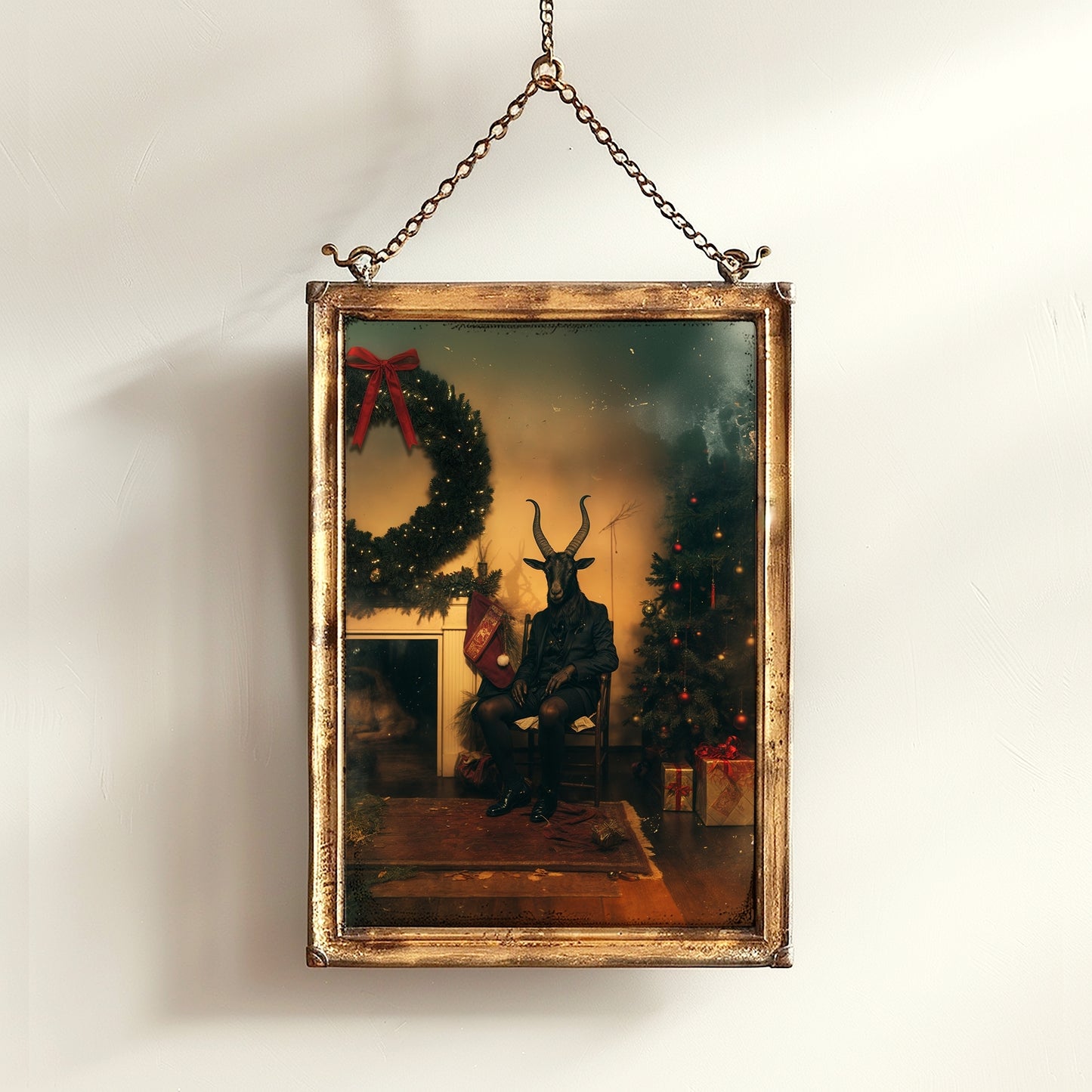 Vintage Dark Christmas Poster Black Phillip Wall Art Decor