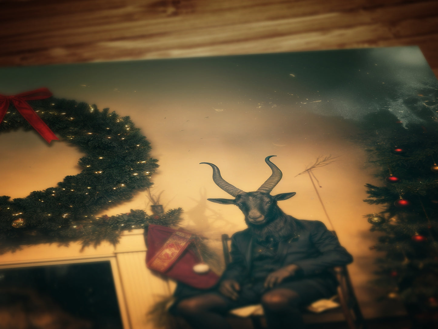Vintage Dark Christmas Poster Black Phillip Wall Art Decor