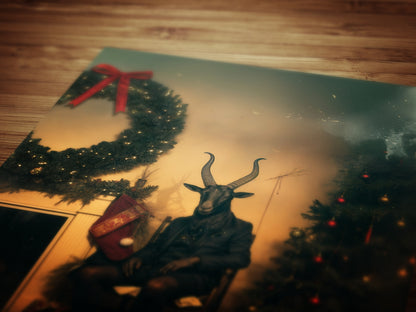 Vintage Dark Christmas Poster Black Phillip Wall Art Decor