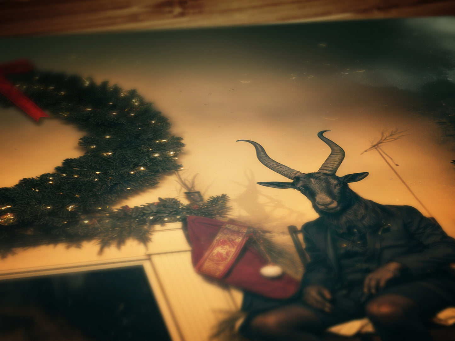 Vintage Dark Christmas Poster Black Phillip Wall Art Decor