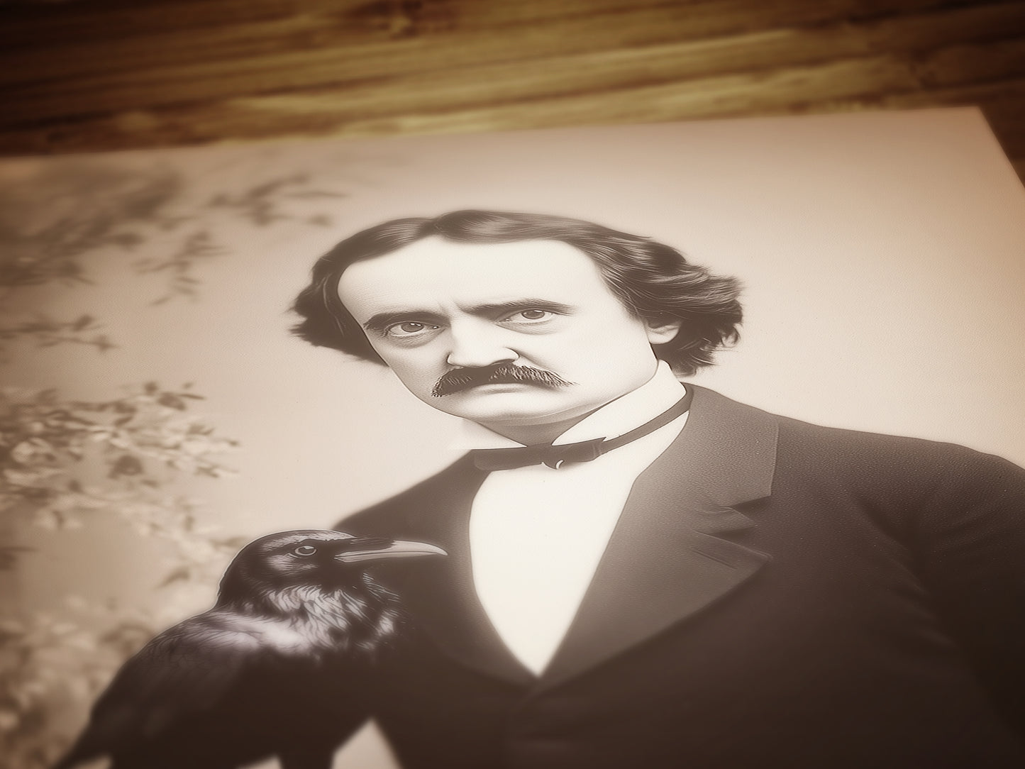 Gothic Raven Gothic Portrait Poster, Vintage Edgar Allan Poe Wall art Print, Dark Aesthetic Decor for Horror Lovers