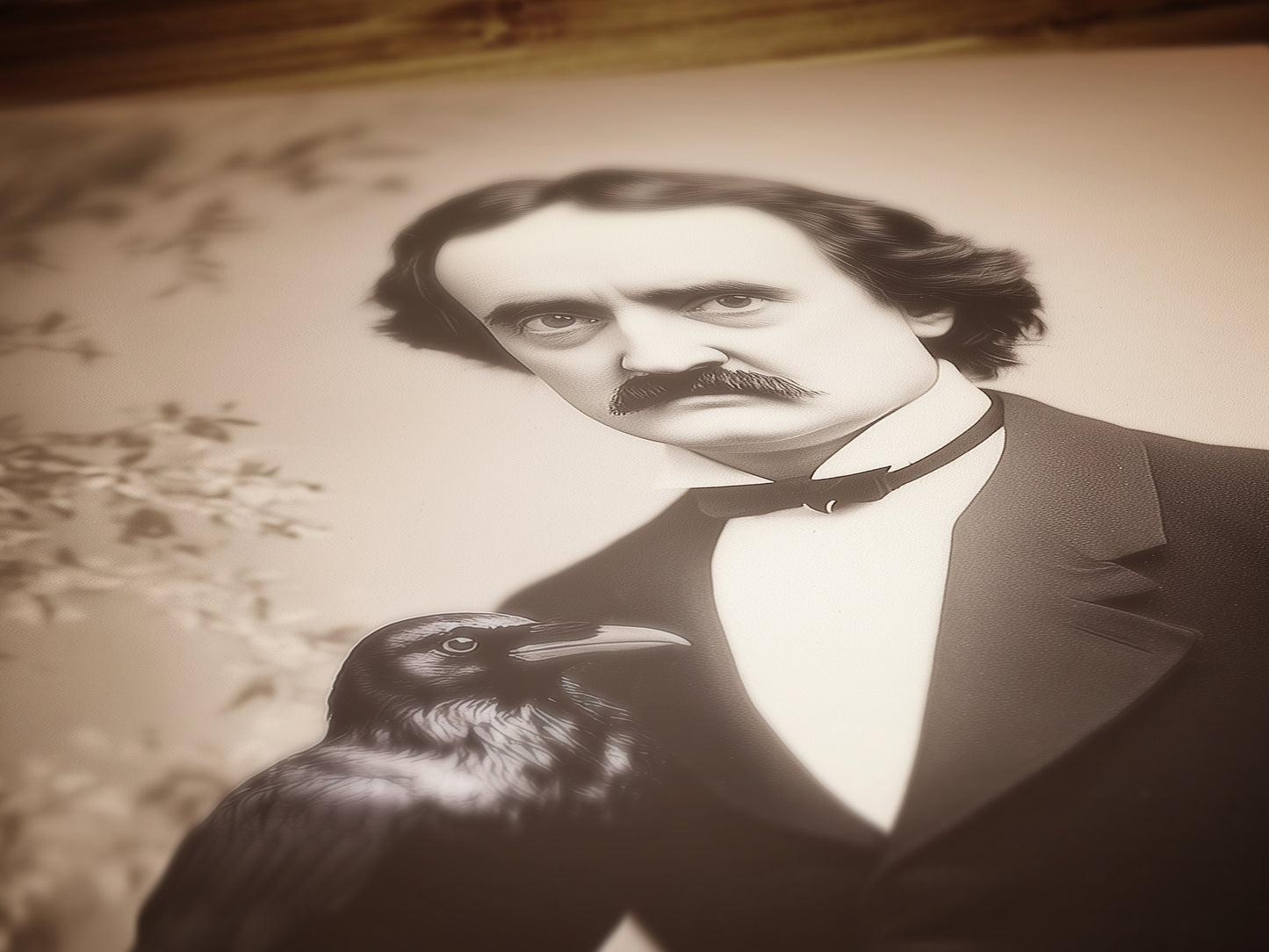 Gothic Raven Gothic Portrait Poster, Vintage Edgar Allan Poe Wall art Print, Dark Aesthetic Decor for Horror Lovers